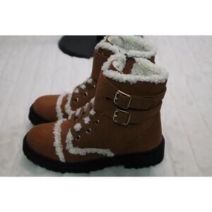 Portland Company Little & Big Girl Blaze Faux Fur Trim Combat Boot